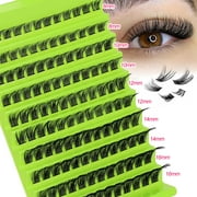 EARKITY Lash Clusters, Individual Lashes Natural Look Cluster Lashes DIY Lash Extension 8-16mm Eyelash Clusters Wispy Natural Lashes Super Thin Band Reusable