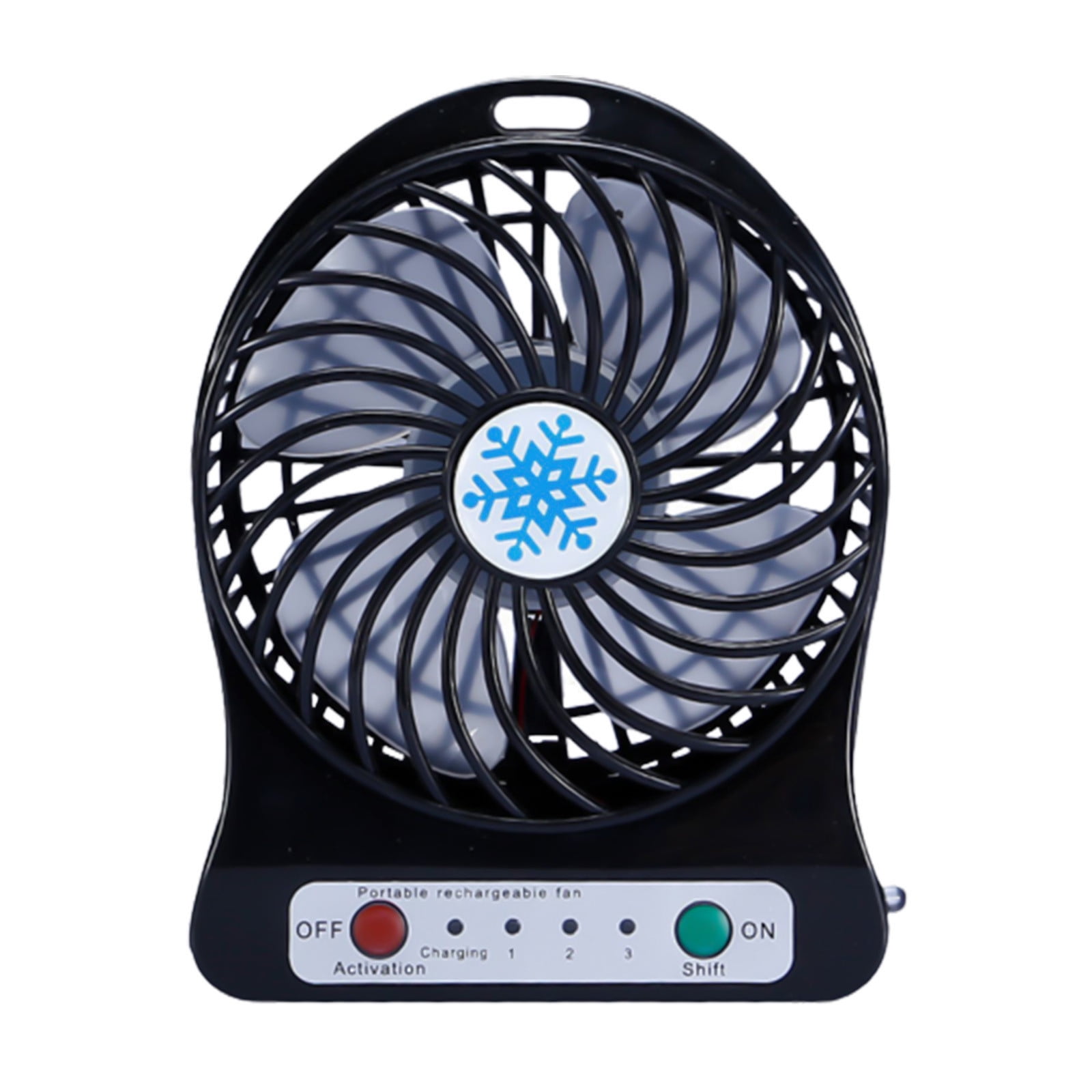 EARKITY Mini Desk Fan, Table Fan, Small Desk Fan, Rechargeable Battery Operated Fan with LED Light, Portable USB Fan, Mini Desktop Fan, 3 Speeds Adjustable, for Travel Camping Bedroom Office Classroom