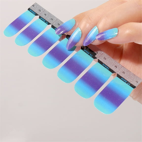 EARKITY Nail Art Stickers, Nail Wraps Real Nail Polish Stickers Fake Nail Tips for Women Girls, Color Nail Polish Strips Wraps DIY Decals Beauty Nail Stickers Full Cover