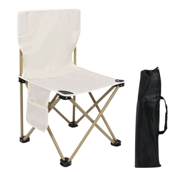Outdoor Camping Folding Chair in White,Cloth Cushioned Seat,Space Saving Rust Proof Design for Camping Picnic Beach Outdoor TOPRenddon