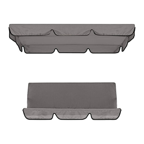 EARKITY Patio Swing Canopy Cover Set, Porch Swing Canopy, Garden Swing Seat Canopy Cover, Swing Replacement Top Cover + Swing Cushion Cover, Waterproof Windproof Anti-UV, for Patio Courtyard Garden
