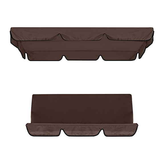 EARKITY Patio Swing Canopy Cover Set, Porch Swing Canopy, Garden Swing Seat Canopy Cover, Swing Replacement Top Cover + Swing Cushion Cover, Waterproof Windproof Anti-UV, for Patio Courtyard Garden