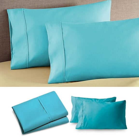 EARKITY Pillow Cases, Shrinkage and Fade Resistant Pillow Covers, Cotton Cool & Crisp Pillowcases, Skin Friendly Percale Pillowcases, Envelope Closure, Soft Brushed Microfiber Fabric (2 Pcs)