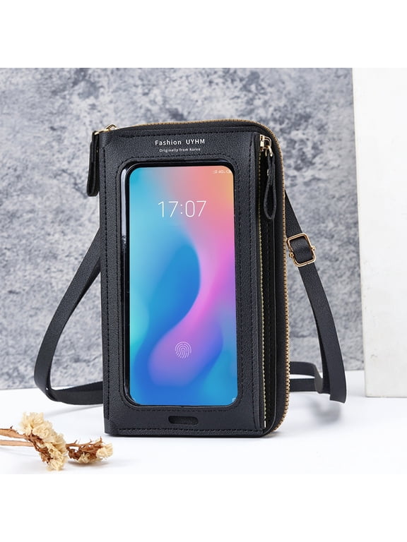 RFID Blocking Touch Screen Phone Bag, Small Crossbody Bag, Shoulder Handbag Wristlet for Women