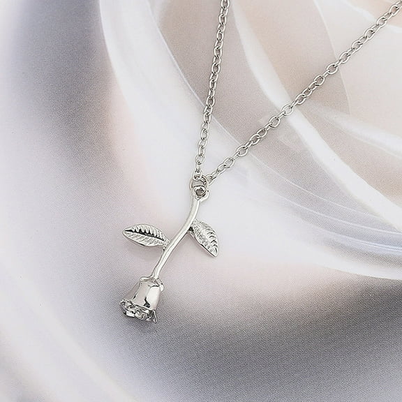 EARKITY Rose Pendant Necklace for Women, Rose Flower Necklace, Anniversary Necklace for Her, Birthday Christmas Gifts For Women, Valentine's Day Gift for Wife