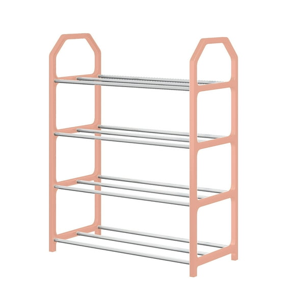 EARKITY Shoe Shelf, Metal Shoe Rack, 4 Tiers Shoe Organizer Storage Shelf, Storage Rack, Space Saving Shoe Stand, Shoe Shelf Garage Shelving for Entryway, Hallway, Living Room, Closet