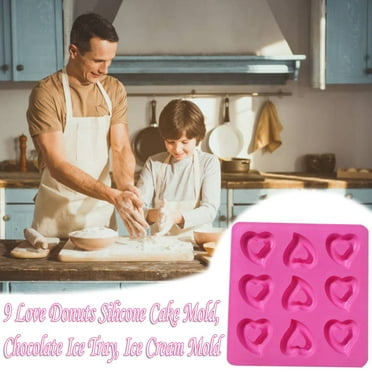 EARKITY Silicone Muffin Pan, Silicone Cupcake Pan, Nonstick Silicone Molds, Heart Shape Silicone Mold for Baking, Great for Making Muffin Cakes, Bread, Tart - BPA Free Baking Accessory, 9-cavity