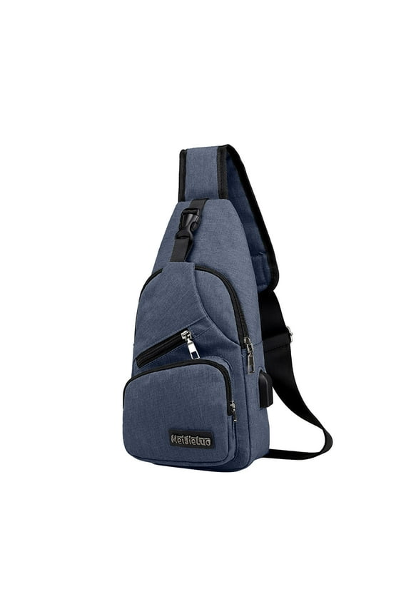 Sling Crossbody Bags, Strap Bag, Travel Crossbody Chest Bag, Casual Shoulder Crossbody Backpack, Hiking Daypack with USB Charging Port And Earphone Hole For Hiking Camping Outdoor Trip