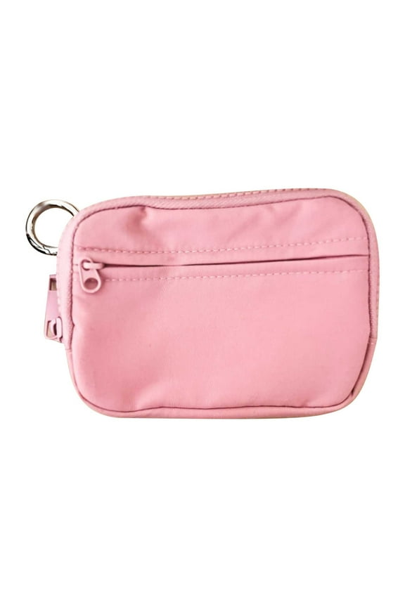 Small Wallet, Coin Purse, Keychain Wristlet Wallet, Dual Pouch Wristlet Portable, Small Change Purse Keychain Card Holder