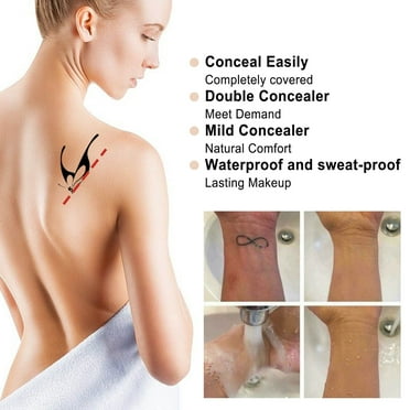 EARKITY Tattoo Cover Up, Tattoo Cover Up Makeup Waterproof, Professional Tattoo Concealer for Dark Spots, Scars, Vitiligo, And More
