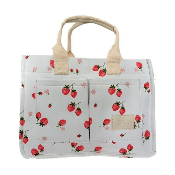 EARKITY Tote Bag for Women, Canvas Cherry Tote Bags for Work, Shoulder Handbags, Crossbody Purses Everyday Bag Handbags for Travel