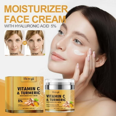 EARKITY Turmeric Face Cream, Vitamin C Face Moisturizer, Turmeric Skin Lotion, Anti-aging Hydration Skin Firming & Brightening Cream for Dark Spots, Wrinkles, Uneven Skin Tone