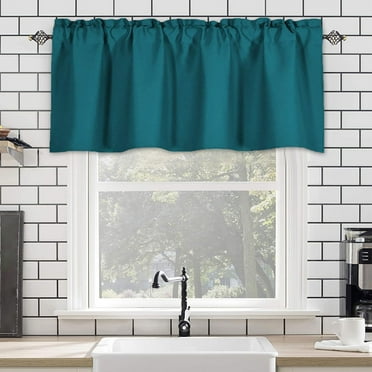 EARKITY Valance Curtain For Kitchen Black Out Window Curtains For Living Dining Room Window Valance 57×18inches