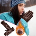 thumbnail image 1 of EARKITY Winter Gloves for Women, Winter Leather Gloves, Soft Warm Driving Cycling Mitten, Winter Warm Cycling Driving Gloves, Fashion Driving Gloves, Touchscreen Texting Driving Gloves, 1 of 5