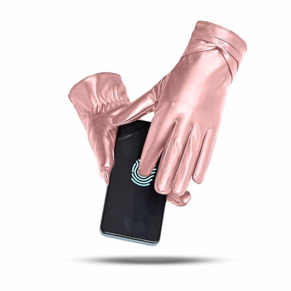 EARKITY Winter Leather Gloves for Women, Soft Warm Driving Cycling Mitten, Winter Warm Cycling Driving Gloves, Fashion Driving Gloves, Touchscreen Texting Driving Gloves With Warm Wool Lining