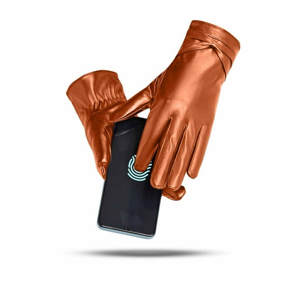 EARKITY Winter Leather Gloves for Women, Soft Warm Driving Cycling Mitten, Winter Warm Cycling Driving Gloves, Fashion Driving Gloves, Touchscreen Texting Driving Gloves With Warm Wool Lining