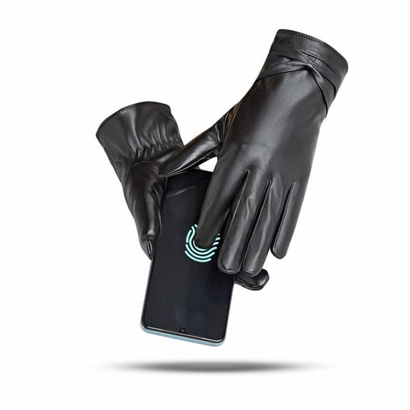 EARKITY Winter Leather Gloves for Women, Soft Warm Driving Cycling Mitten, Winter Warm Cycling Driving Gloves, Fashion Driving Gloves, Touchscreen Texting Driving Gloves With Warm Wool Lining
