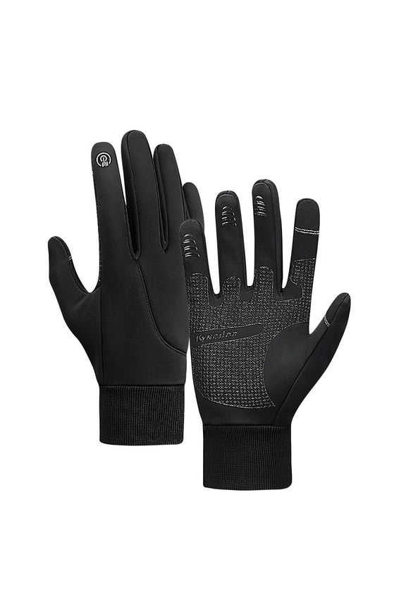 Winter Warm Gloves, Ski Snow Gloves, Thermal Black Warm Gloves for Men Women, Waterproof Touchscreen Non-Slip Freezer Gloves for Driving, Cycling, Hiking, Skating