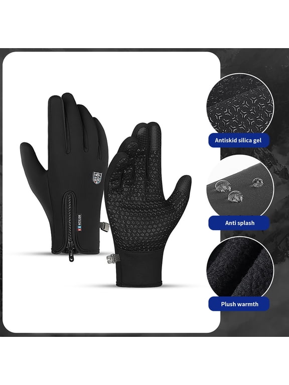 Winter Warm Gloves, Winter Thermal Gloves for Men and Women, Waterproof Windproof and Non-Slip Gloves, Warm Touch Screen Gloves for Outdoor Running, Cycling, Driving (XL Size)