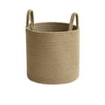 thumbnail image 1 of EARKITY Woven Baskets, Laundry Basket, Laundry Hamper, Wicker Laundry Basket, Cotton Rope Blanket Basket, Collapsible Basket With Handles for Blankets, Toys, Clothes, Shoes, 1 of 5