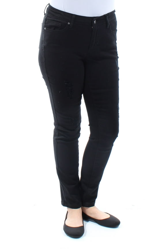 $54 Womens New 1028 Black Frayed Casual Pants 4 B+B