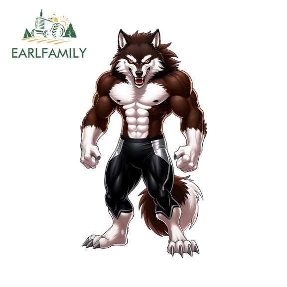 EARLFAMILY 5.1" Angry Furry Cartoon Car Stickers Motorcycle Sedan Windshield Bumper Vinyl Waterproof Decals Amusing Scratch-Proof Car Accessories