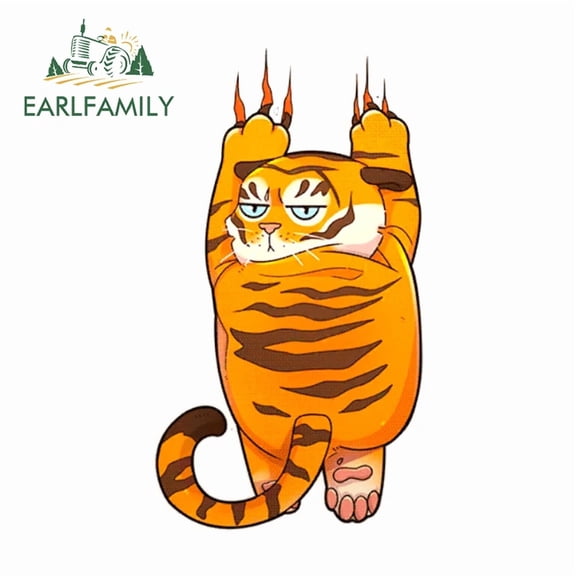 EARLFAMILY 5.1" Animals Scratch Car Stickers Creativite Tiger Graphics Decal Motorcycle Camper Caravan RV Scratch-Proof