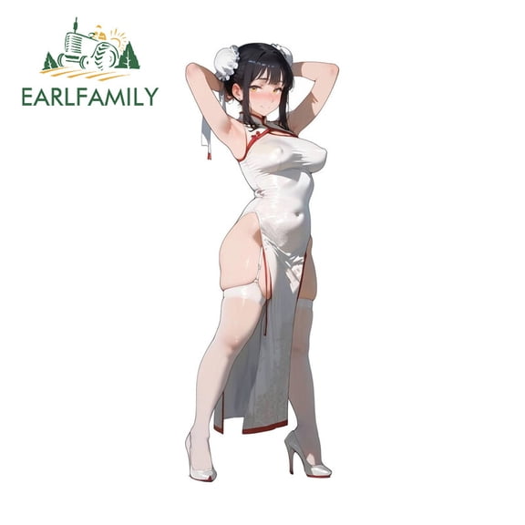 EARLFAMILY 5.1" Anime Girl Stiker Mobil Windows Host Laptop Windshield JDM Decal
