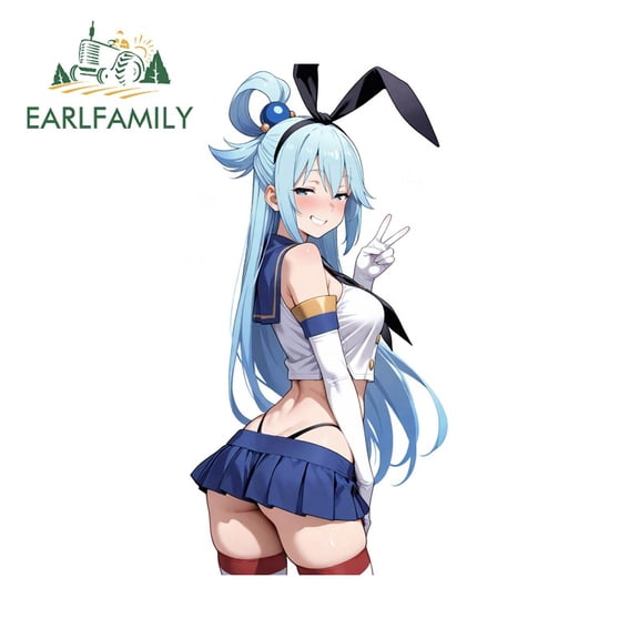 EARLFAMILY 5.1" Aqua Car Stickers Artistic Cute Waterproof Trunk SUV RV Decals