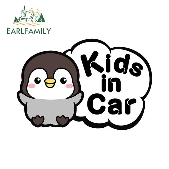 EARLFAMILY 5.1" Baby in Car Car Stickers Creative Motorcycle Windows Helmet Skateboard Truck Vinyl Decals Occlusion Scratch Personality Vinyl Car Wrap