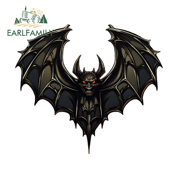 EARLFAMILY 5.1" Bat Car Stickers Interesting Waterproof Campervan Skateboard Rearview Mirror Windshield Vinyl Decal Occlusion Scratch Car Door Protector
