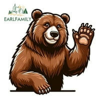 EARLFAMILY 5.1" Bear Car Sticker Creative Occlusion Scratch Campervan Trunk Rearview Mirror Windshield Vinyl Decal Waterproof Car Door Protector