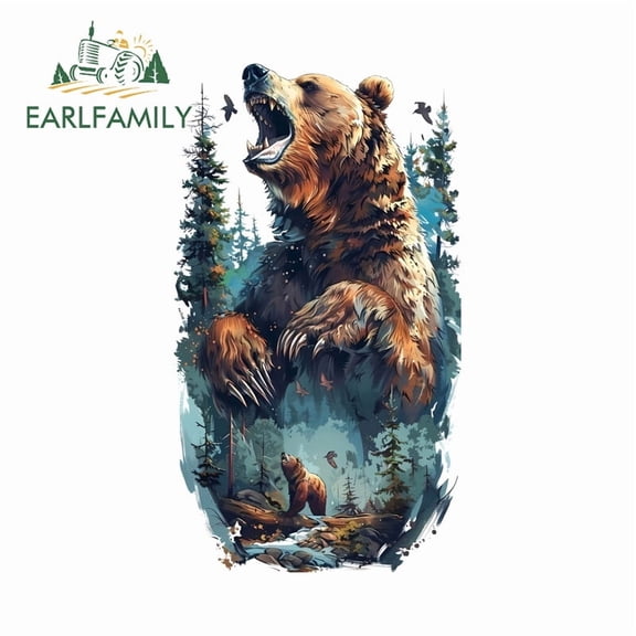 EARLFAMILY 5.1" Bear Car Sticker Waterproof Motorcycle Truck ATV RV JDM Decals