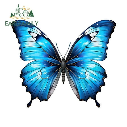 EARLFAMILY 5.1" Butterfly Car Sticker Waterproof Attractive Rearview Mirror Storage Flask Vinyl Decal Scratch-Proof Car Styling