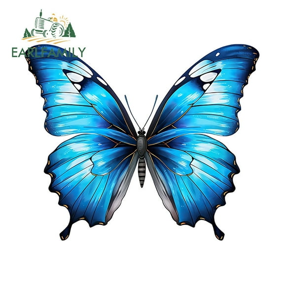 EARLFAMILY 5.1" Butterfly Car Sticker Waterproof Attractive Rearview Mirror Storage Flask Vinyl Decal Scratch-Proof Car Styling