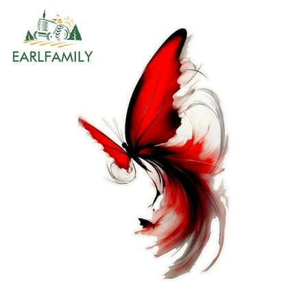 EARLFAMILY 5.1" Butterfly Graffiti Car Stickers Interesting Waterproof Campervan Skateboard Laptop Trunk Vinyl Decal Occlusion Scratch Car Accessories