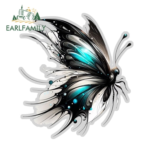 EARLFAMILY 5.1" Butterfly Graffiti Car Stickers Interesting Waterproof Campervan Skateboard Laptop Trunk Vinyl Decal Occlusion Scratch Car Accessories