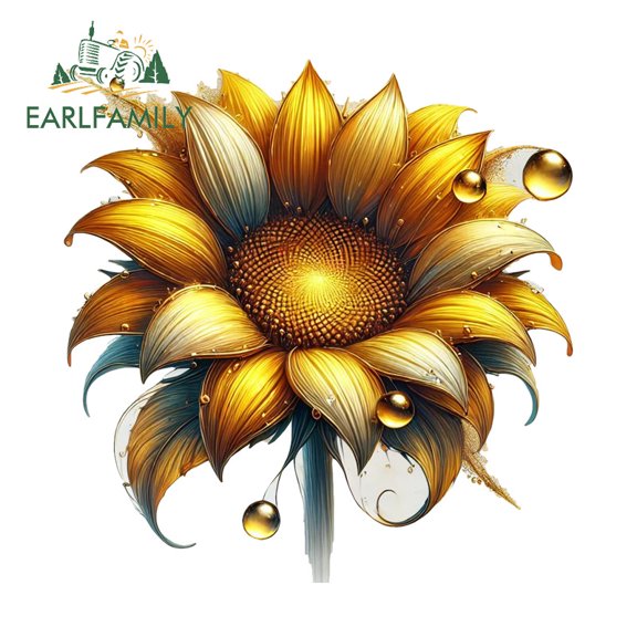 EARLFAMILY 5.1" Butterfly Graffiti Sunflower Cartoon Car Stickers Interesting Waterproof Campervan Skateboard Laptop Trunk Decal Occlusion Scratch Car Label
