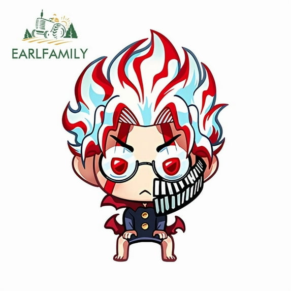 EARLFAMILY 5.1" Cartoon Cute Car Stickers Waterproof Campervan Truck Electric-Bicycle Windows Decal Amusing Occlusion Scratch Car Styling