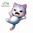 thumbnail image 1 of EARLFAMILY 5.1" Cat Car Sticker Interesting Waterproof Motorcycle Luggage Skateboard Vehicle Vinyl Decals Occlusion Scratch Custom Printing, 1 of 4