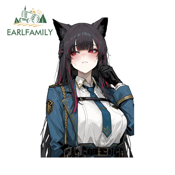EARLFAMILY 5.1" Cat Ears Girl Car Accessories Sticker Motorcycle Auto Body Decal
