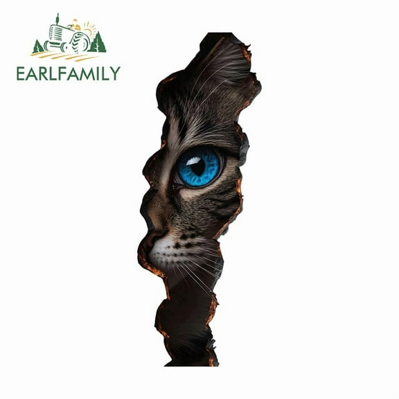 EARLFAMILY 5.1" Cat Tear Car Stickers Personality Waterproof Campervan Truck Skateboard Bumper Windows PVC Decal Amusing Occlusion Scratch Vinyl Car Wrap