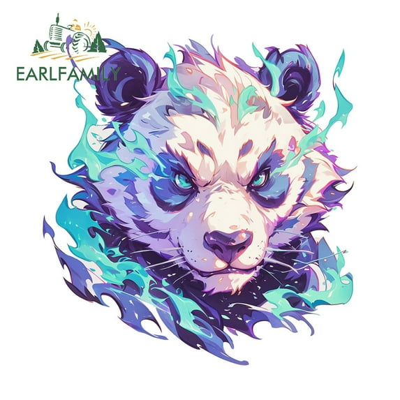 EARLFAMILY 5.1" Colorful Panda Cartoon Car Sticker Waterproof Motorcycle Luggage Skateboard Windshield Vinyl Decals Occlusion Scratch Car Styling