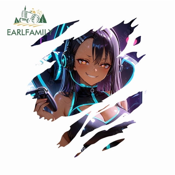 EARLFAMILY 5.1" Cool Girl Tear Car Sticker Humorous Motorcycle Windows Refrigerator Storage Flask Decal Occlusion Scratch Personality Street Signs