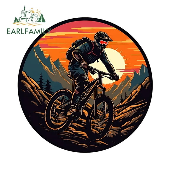 EARLFAMILY 5.1" Cool Mountain Bike Car Stickers Artstic Rearview Mirror Decals