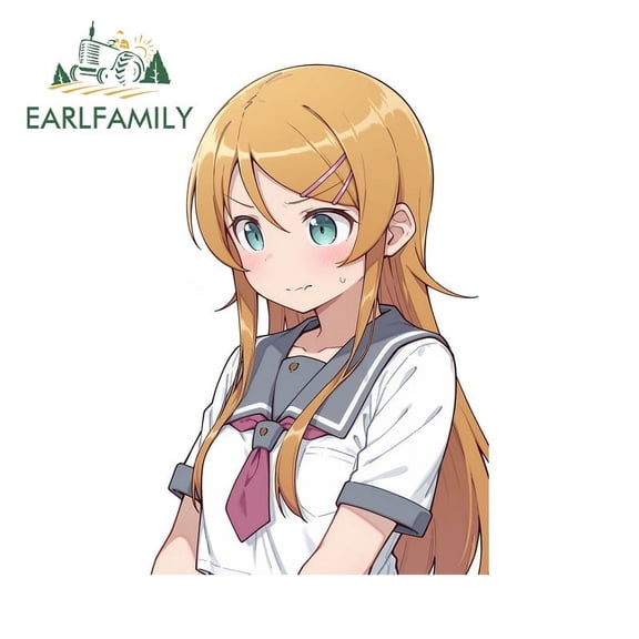 EARLFAMILY 5.1" Cute Anime Car Stickers Personality Waterproof Campervan Truck Surfboard Windows PVC Decal Amusing Occlusion Scratch Car Styling