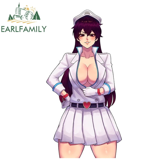 EARLFAMILY 5.1" Cute Anime Girl Funny Car Stickers Motorcycle Vinyl Trunk Decals