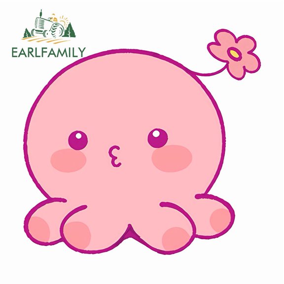 EARLFAMILY 5.1" Cute Car Stickers Refrigerator Windows JDM Vinyl Waterproof Decal Personality Scratch-Proof Car Accessories