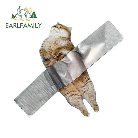 EARLFAMILY 5.1" Cute Cat Cartoon Car Stickers Windshield Truck Waterproof Decal