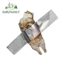 EARLFAMILY 5.1" Cute Cat Cartoon Car Stickers Windshield Truck Waterproof Decal
